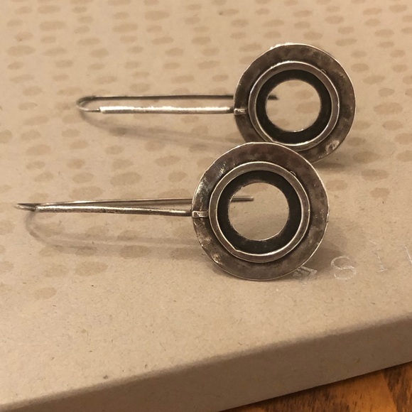 Vintage Silpada Sterling Silver Disc Drop Earrings W1654